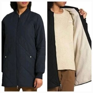 NEW! THE NORTH FACE Navy Sherpa Lined Quilted Cuchillo Parka Aviator XS.